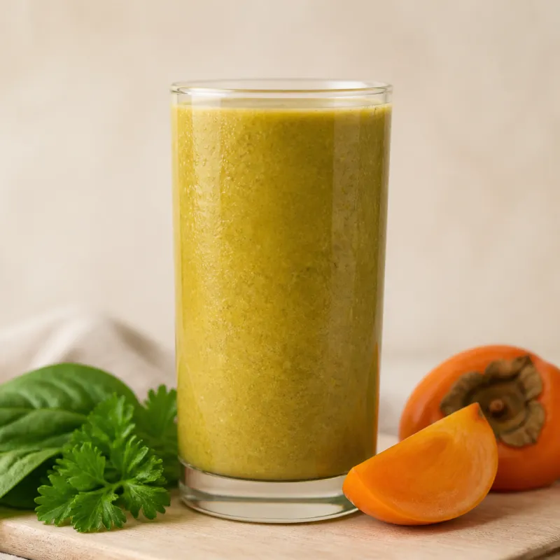 Persimmon Spinach Smoothie with Parsley