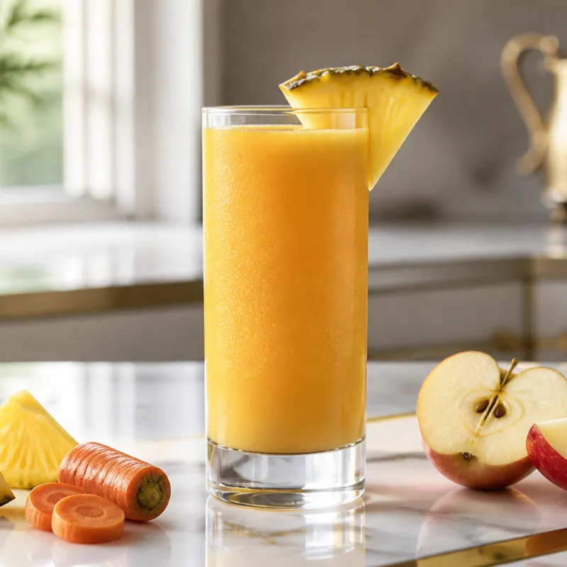 Smoothie de piña, manzana y zanahoria