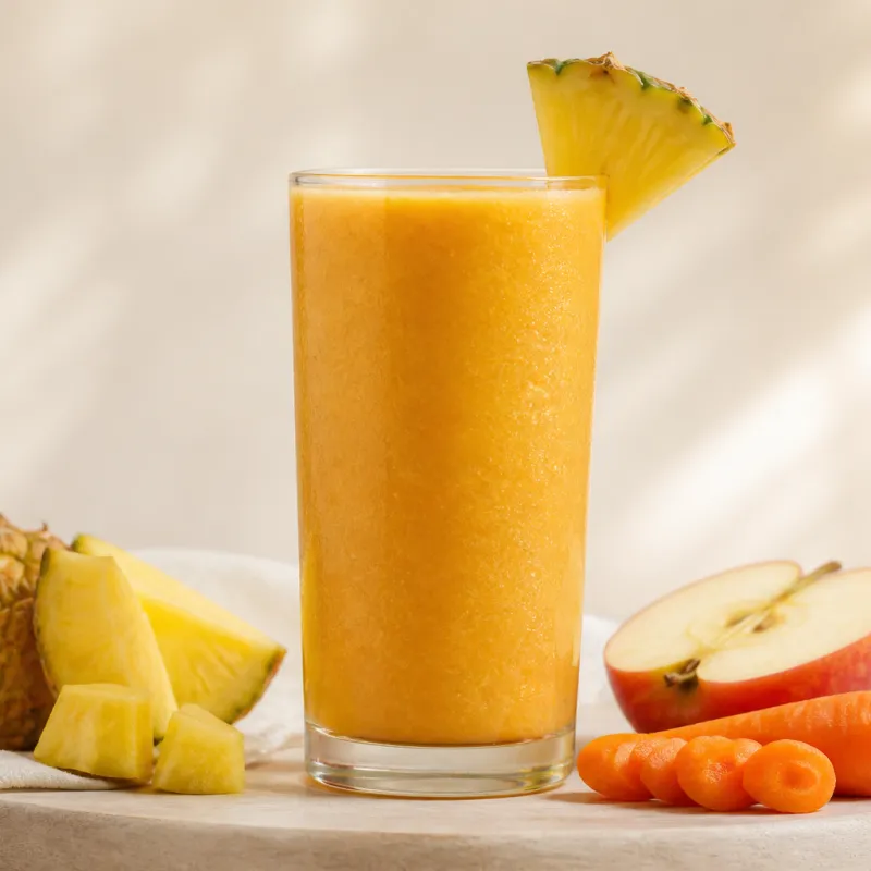 Baby Pineapple Apple Smoothie with Carrot Juice