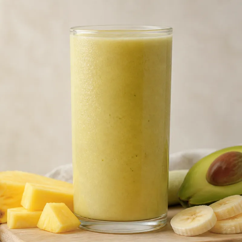 Pineapple Avocado Smoothie with Chamomile Tea