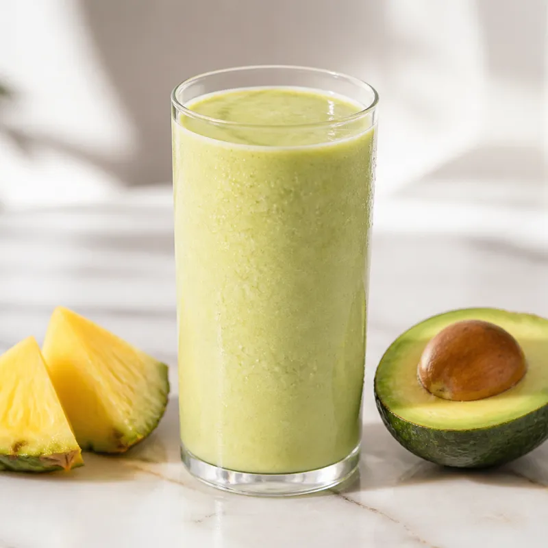 Pineapple Avocado Smoothie with Fruit Tea