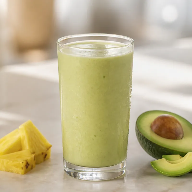 Pineapple Avocado Smoothie with Peppermint Tea