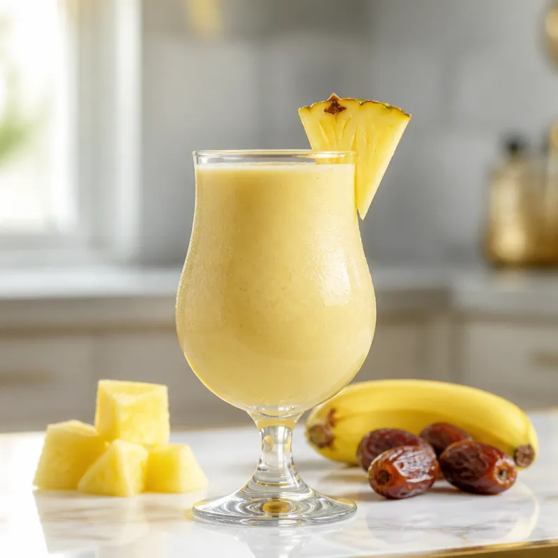 Pineapple Banana Yogurt Smoothie with Dates