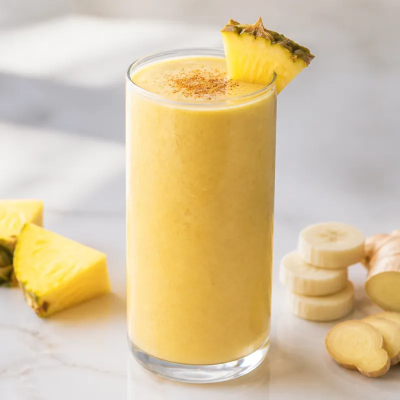 Smoothie de piña y jengibre con canela