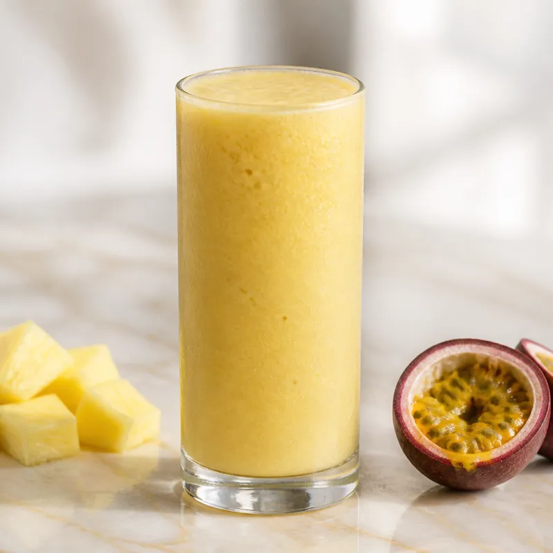 Pineapple Passion Fruit Smoothie with Coconut Milk