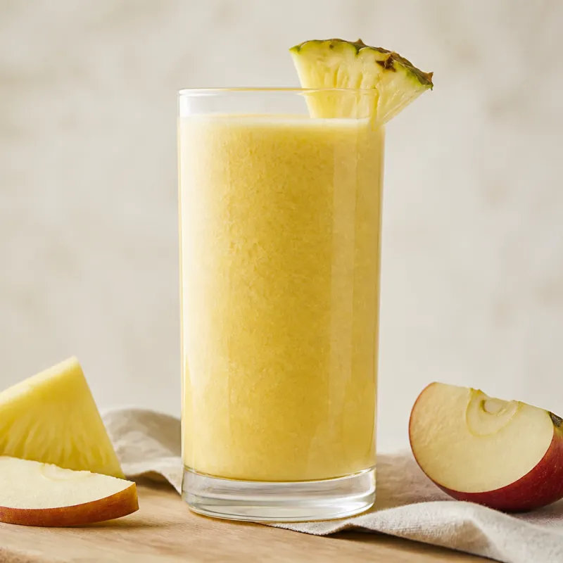 Smoothie sencillo de piña y manzana roja