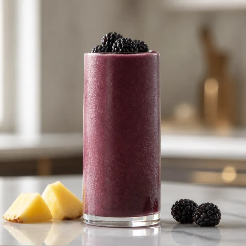 Smoothie de piña con moras