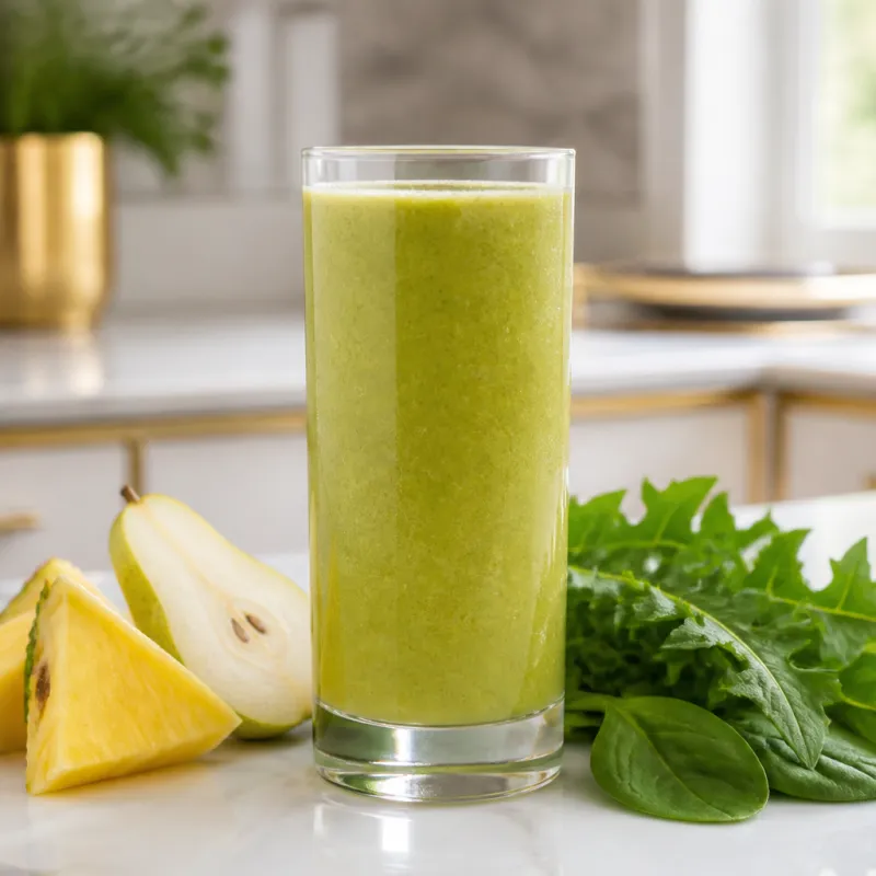 Smoothie de piña con diente de león