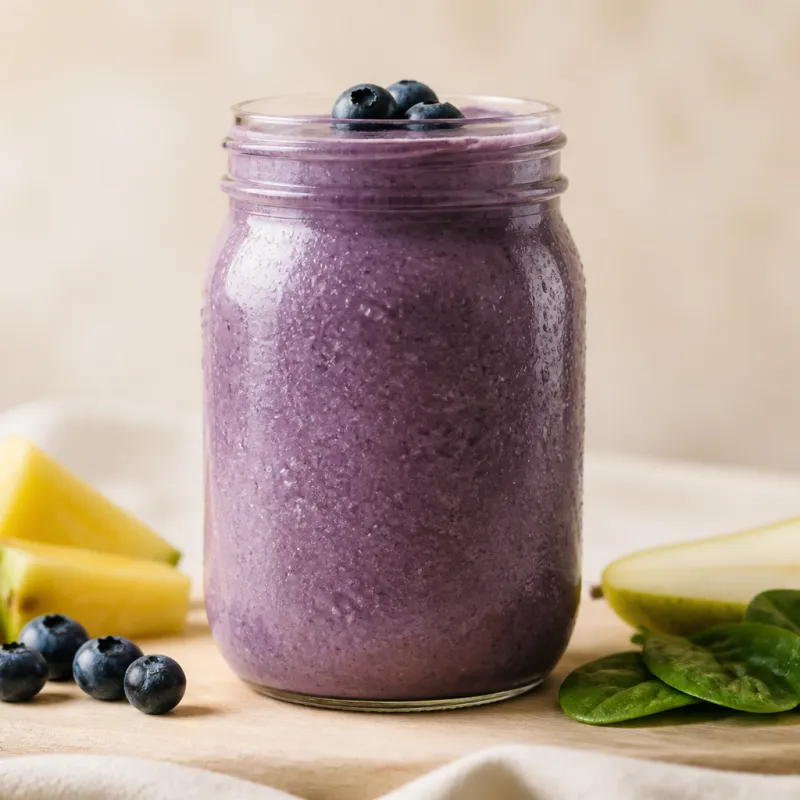 Pineapple Spinach Smoothie with Blueberries