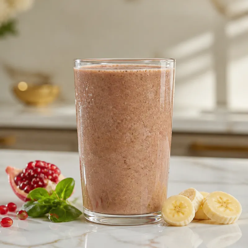 Pomegranate Lamb's Lettuce Smoothie with Fruit Tea