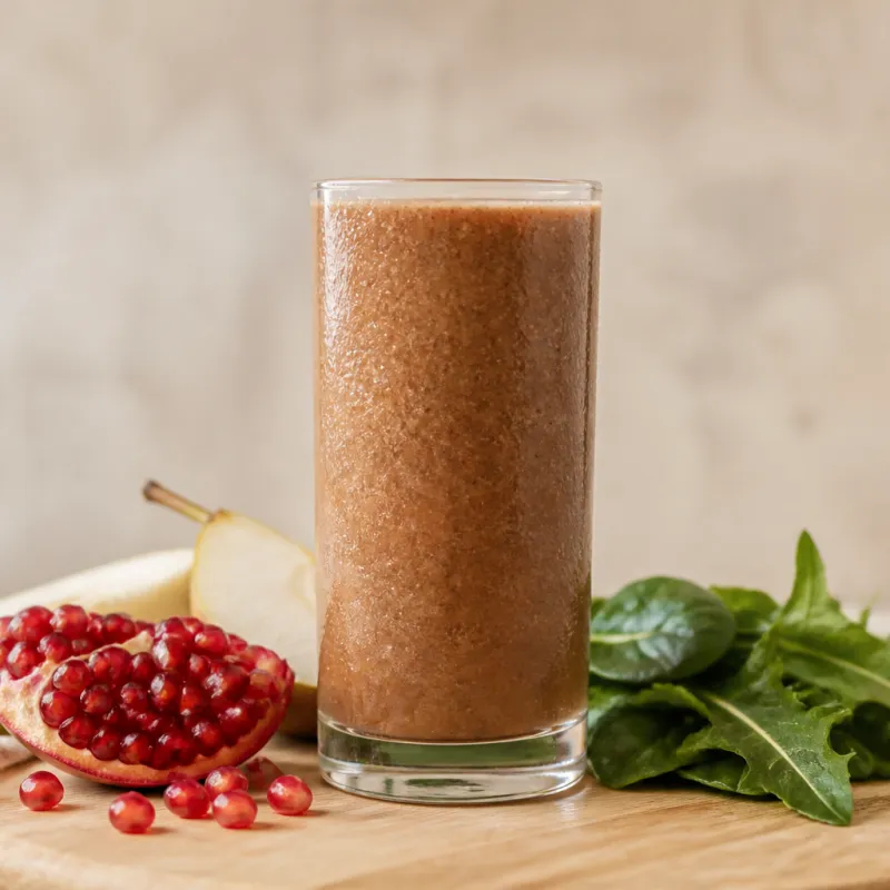 Smoothie de granada con diente de león