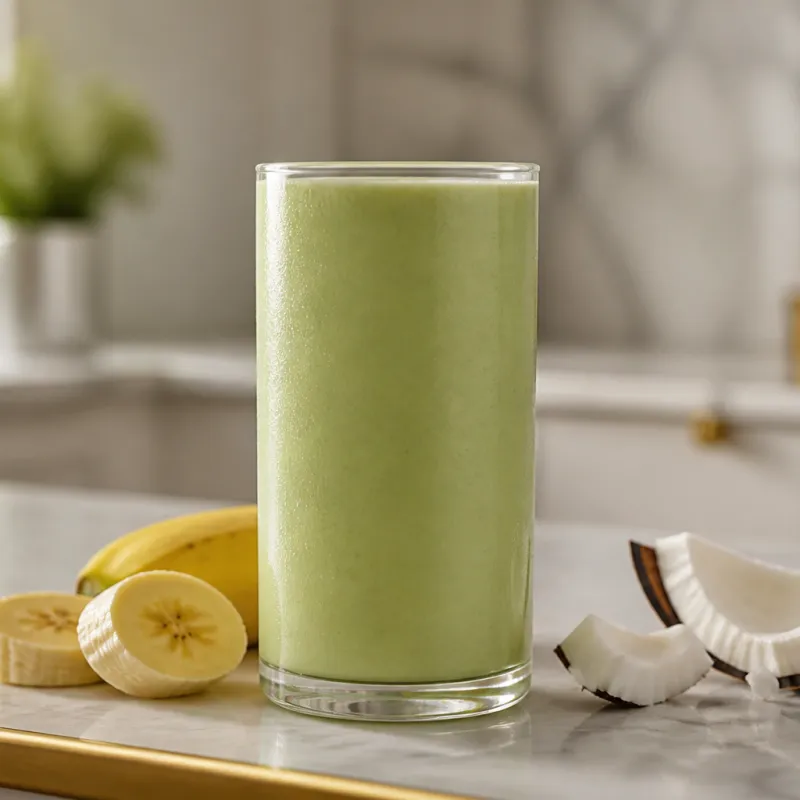 Quick Banana Coconut Smoothie with Matcha