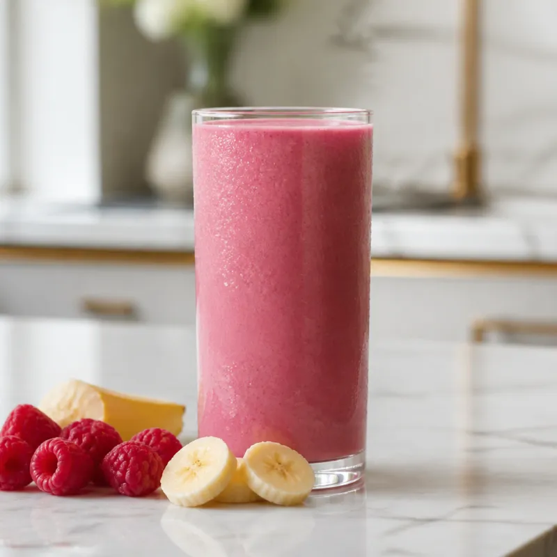 Smoothie de frambuesa y plátano