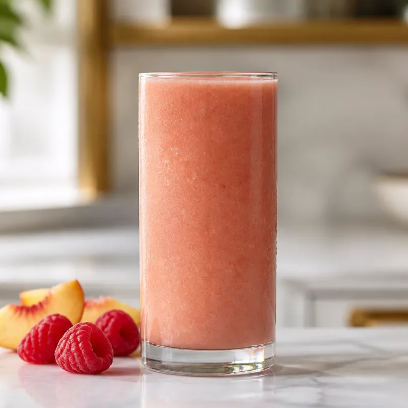 Smoothie de frambuesa y melocotón
