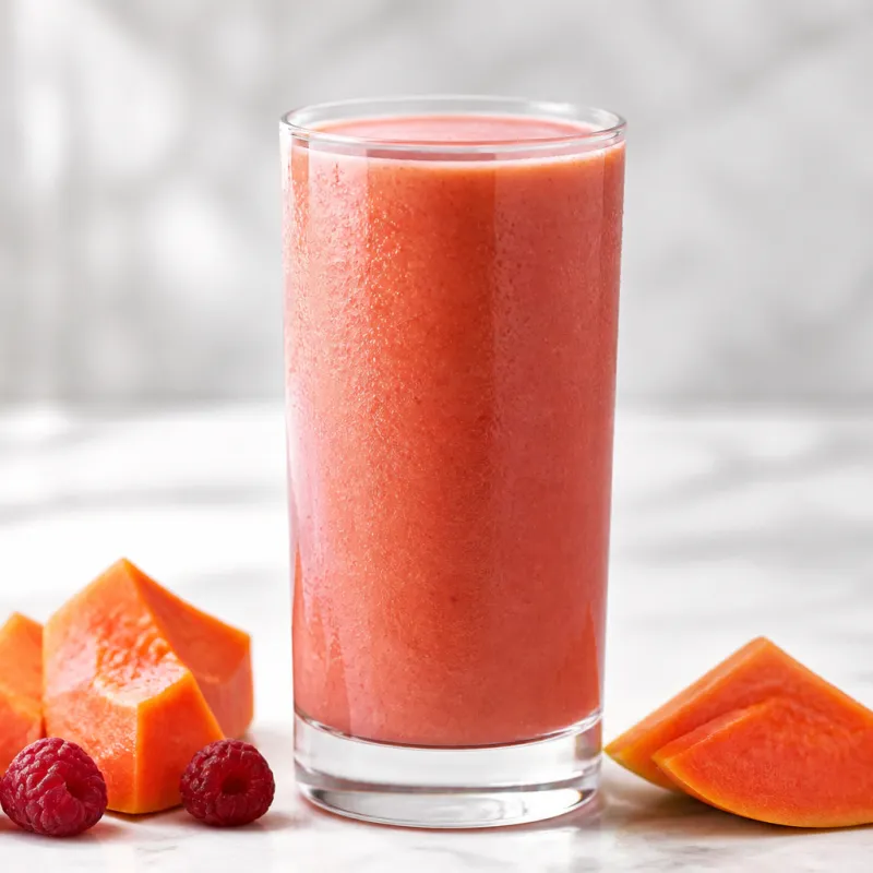 Smoothie de frambuesa y papaya