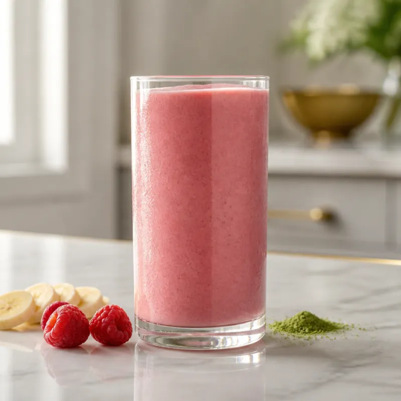 Himbeer-Smoothie mit Joghurt und Matcha