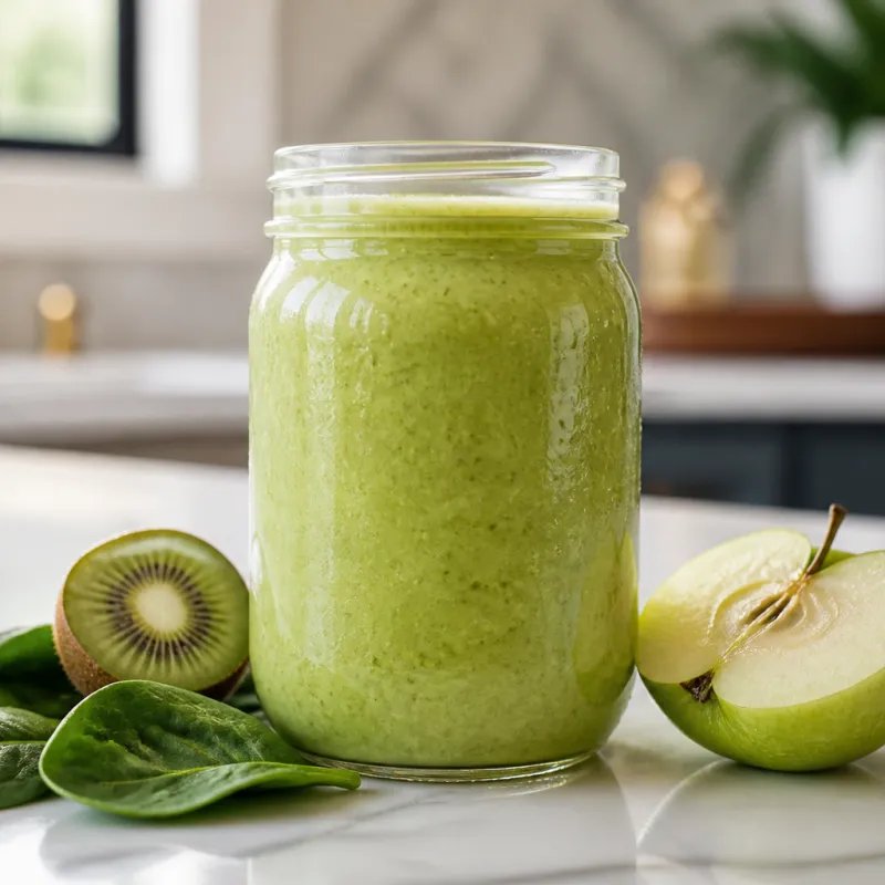 Smoothie de espinacas y manzana con coco