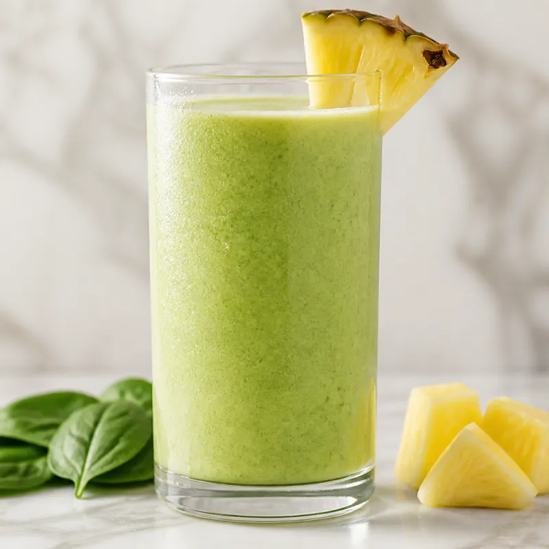 Smoothie de espinacas y coco con piña