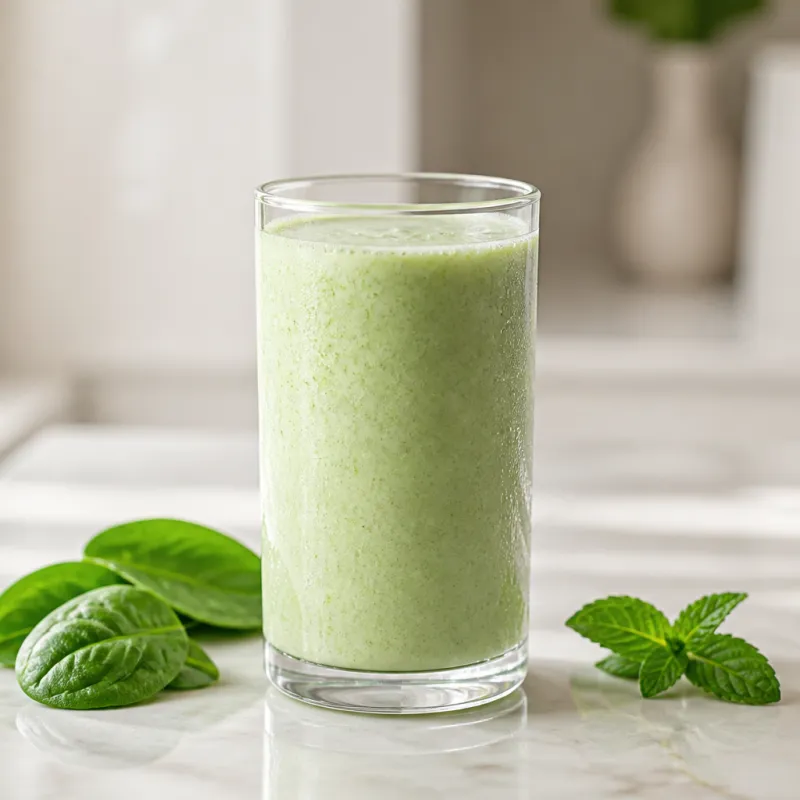 Smoothie de espinacas y menta con leche