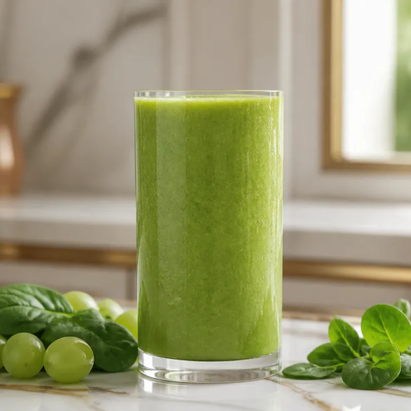 Smoothie de espinacas con uvas