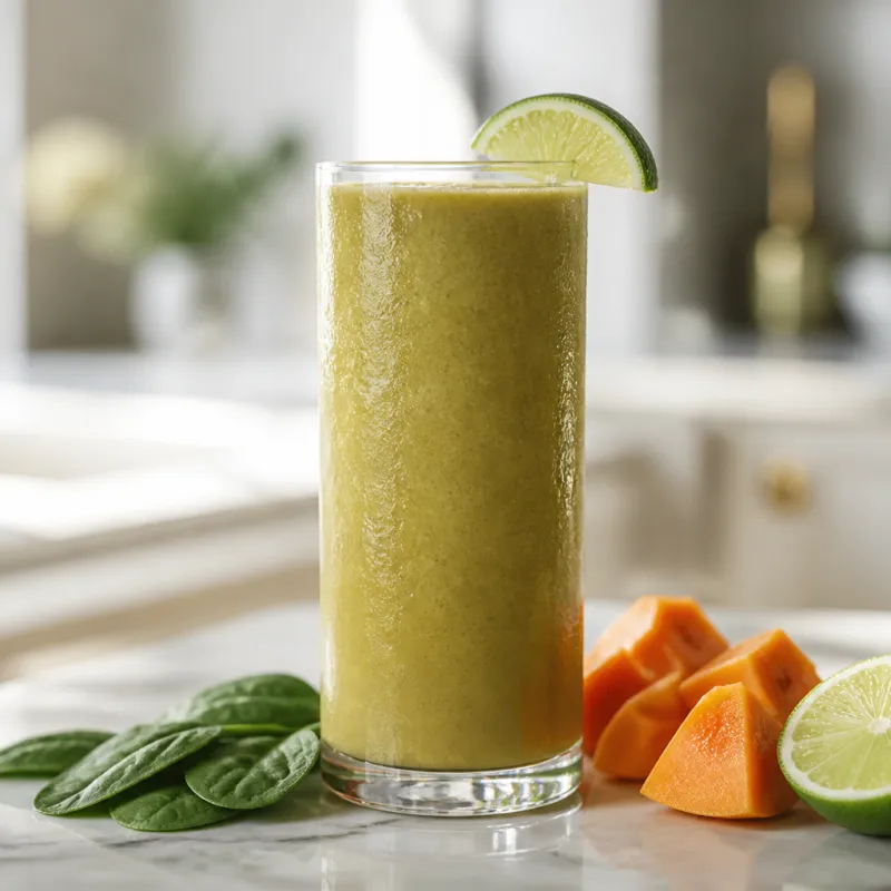 Smoothie de espinacas con papaya