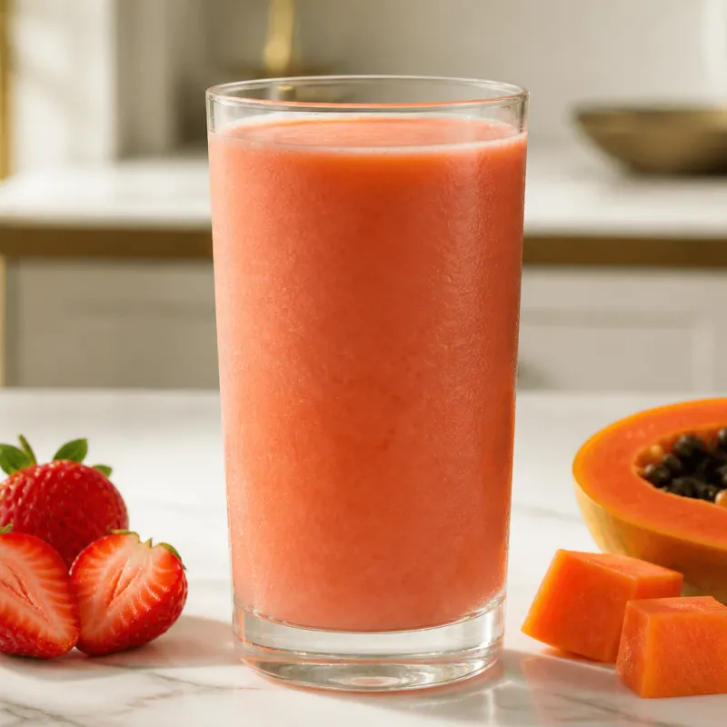 Smoothie de fresa y papaya