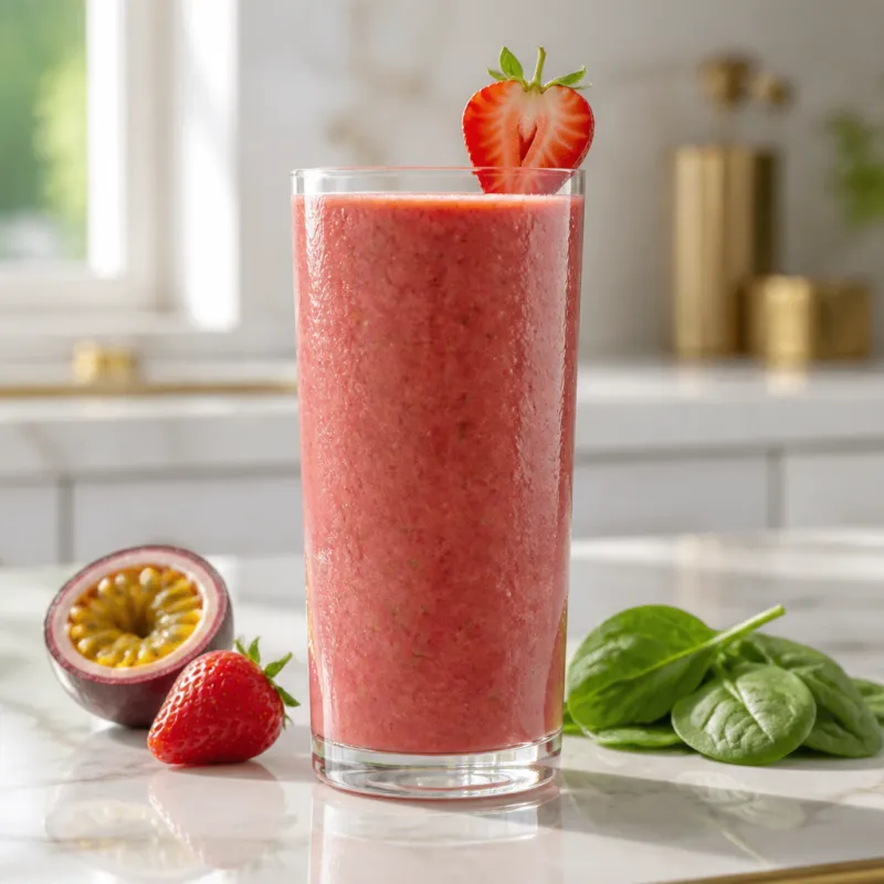 Smoothie de fresa y maracuyá