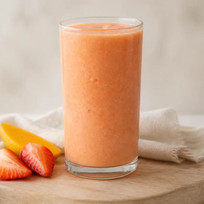Strawberry Mango Smoothie with Coconut Milk