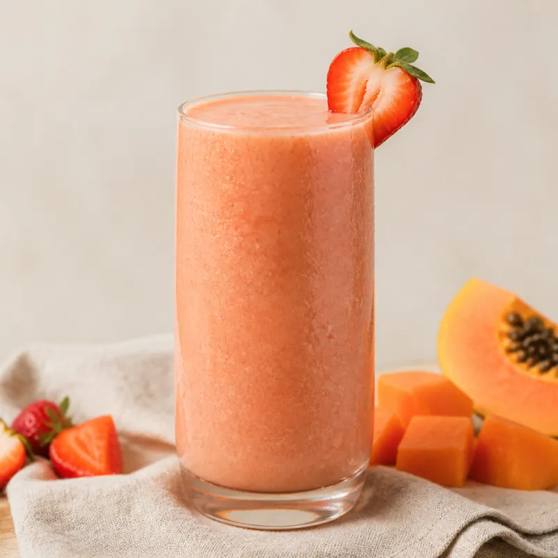 Strawberry Papaya Smoothie with Coconut Water