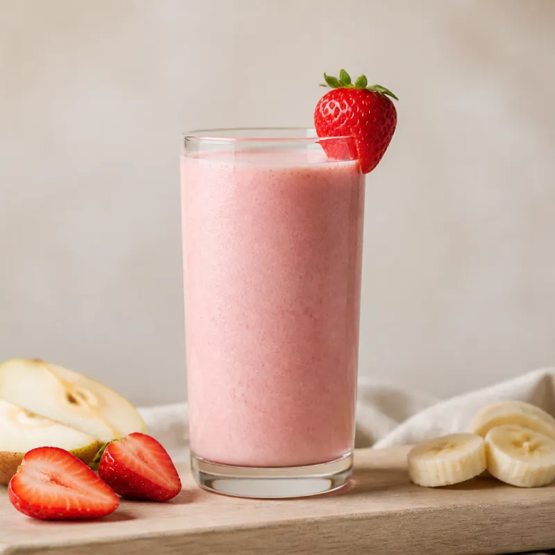 Smoothie de fresa y yogur con pera