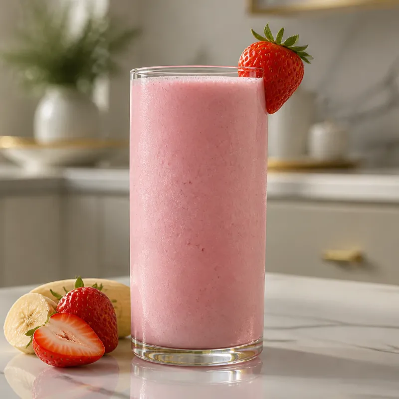 Smoothie de fresa y yogur con plátano
