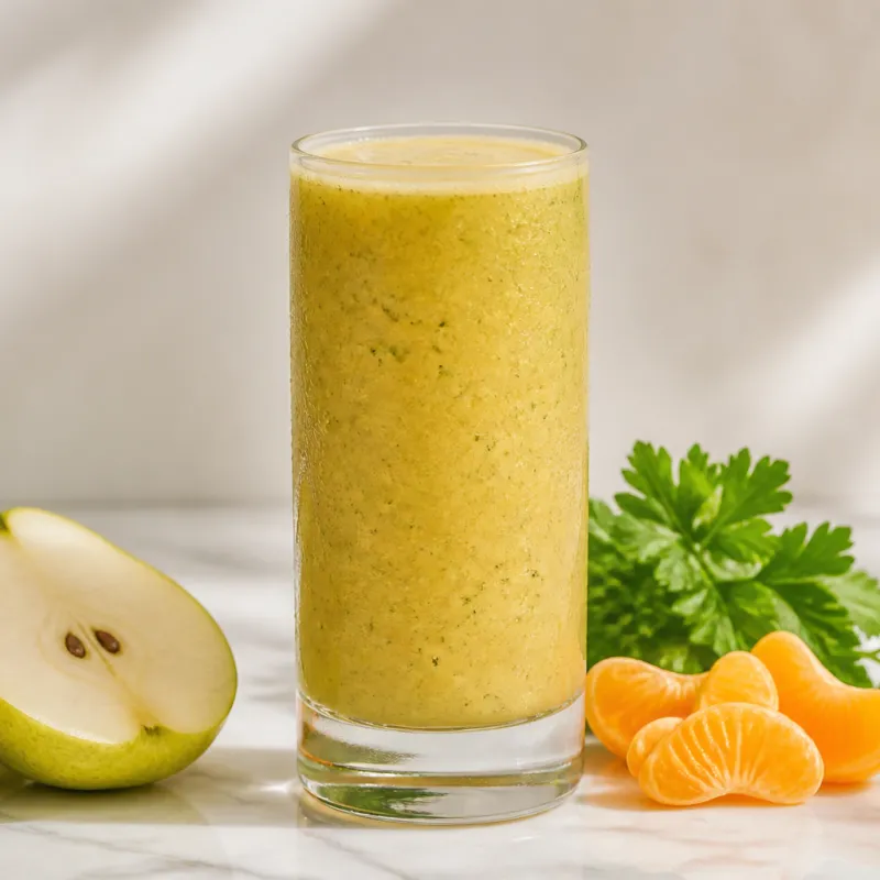 Smoothie de mandarina con perejil