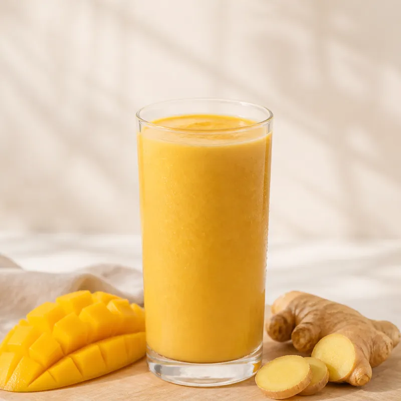 Smoothie de yogur y mango con jengibre