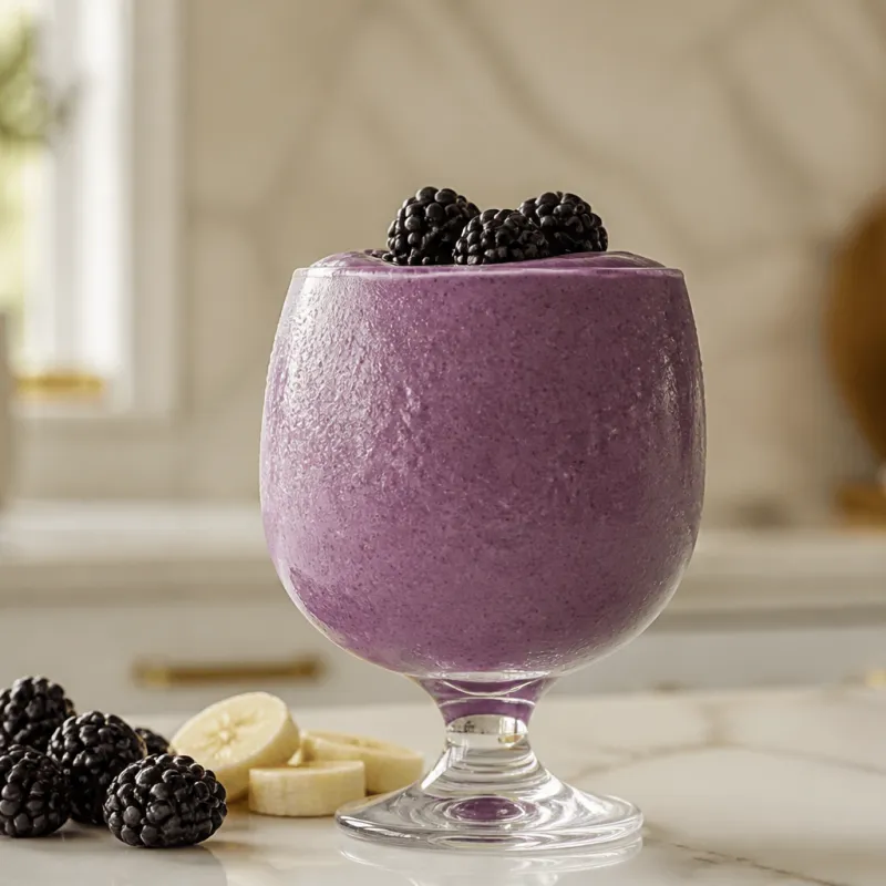 Yogurt Smoothie with Blackberries and Coconut Milk