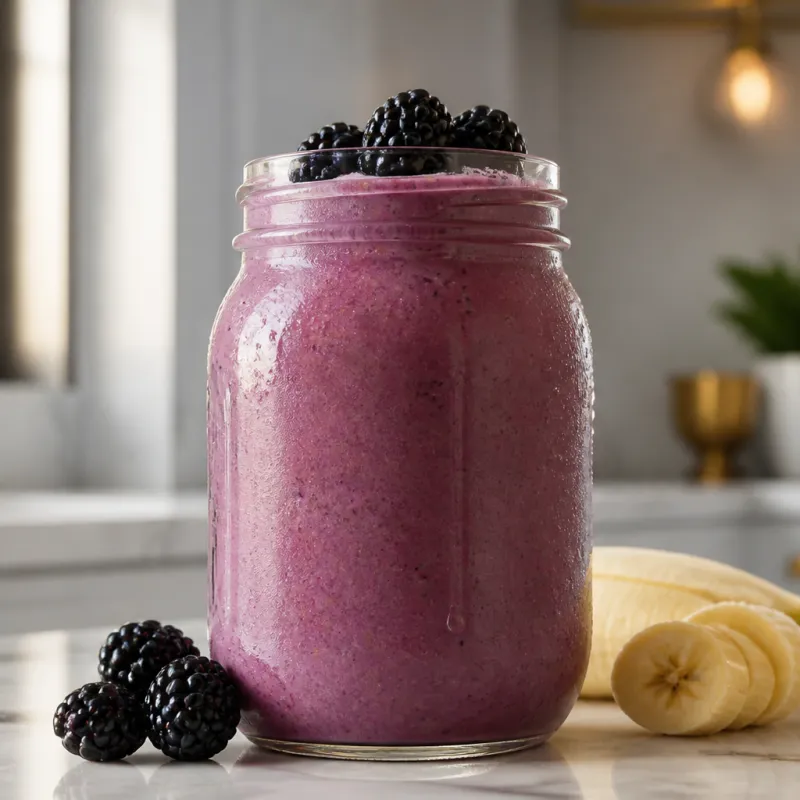 Smoothie de yogur con moras